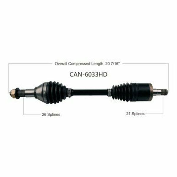 Wide Open Heavy Duty CV Axle for CAN AM HD FRONT LEFT OUTLANDER CAN-6033HD